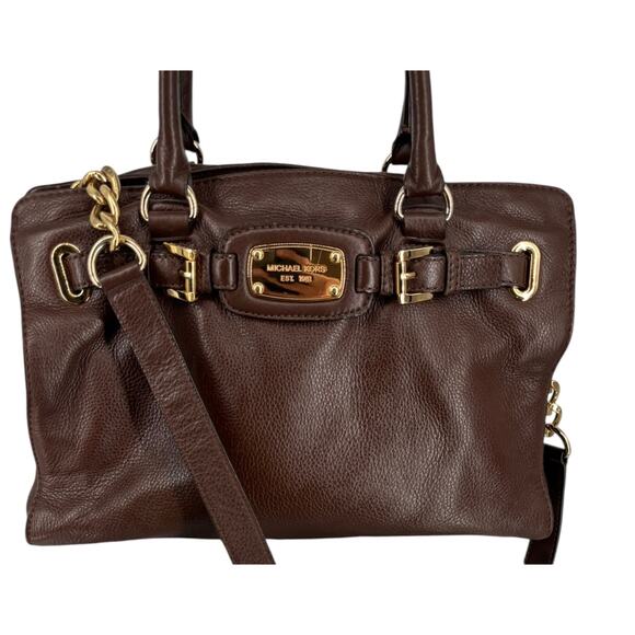 Michael Kors Pebbled Leather Hamilton Bag Tote Shoulder Classic Luxury Old Money - Picture 1 of 16